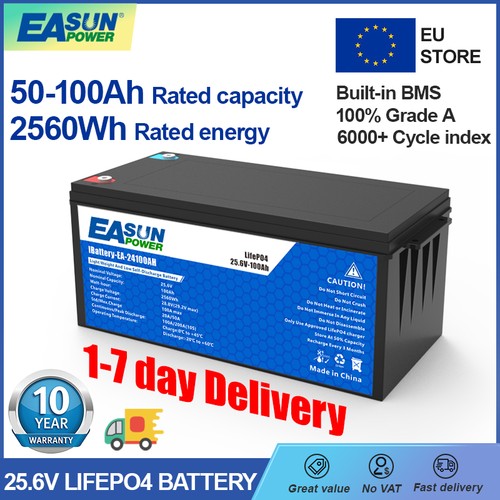 Easun 24v 100ah lifepo4 - 24v,